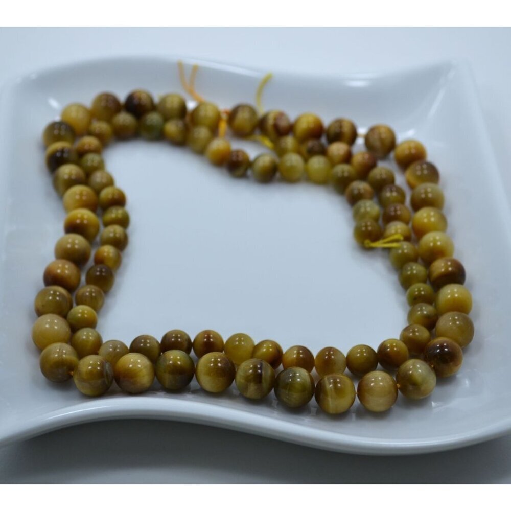 Gold Tiger Eye Round Beads - 15 Inch Strand, 10mm and 8mm Sizes, Natural Stones